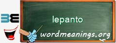 WordMeaning blackboard for lepanto